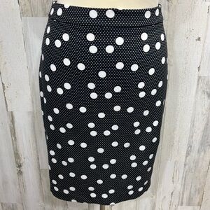 The Limited Black and White Polka Dot Pencil Skirt